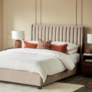 Amalfi Champagne Velvet Double Ottoman Storage Bed