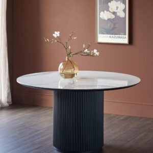 Austin white ceramic 6 seater dining table