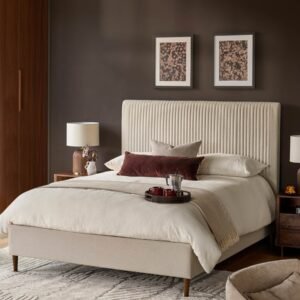 Avery Cream Fabric Double Ottoman Storage Bed