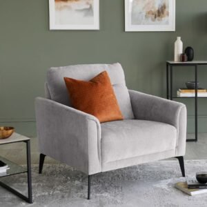 Brooks Light Grey Fabric Armchair