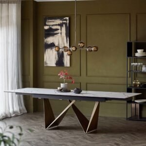 Calenzano Natural Ceramic Extending 8 to 10 Seater Dining Table