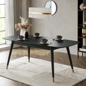Clover Black Ash Extending 6 to 8 Seater Dining Table