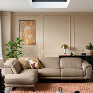 Connor natural leather recliner left hand corner chaise sofa