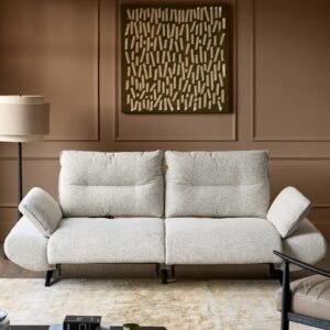 Elio grey fabric recliner 3 seater sofa