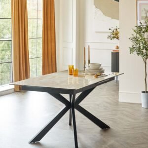 Hayden Natural Ceramic Extending 6 to 8 Seater Dining Table