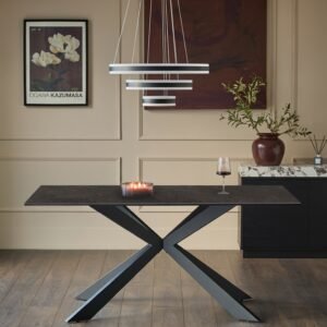 Hayden dark grey ceramic 6 seater dining table