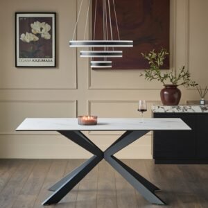 Hayden white ceramic 6 seater dining table