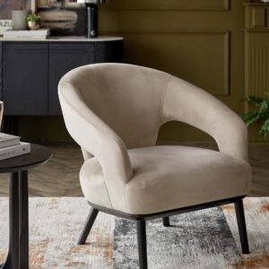 Heath champagne velvet accent chair
