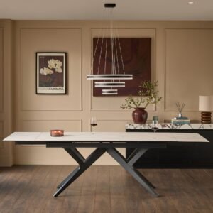 Jennet white ceramic 8 - 10 extending dining table