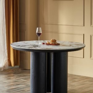 Lena white calacatta ceramic 4 seater dining table