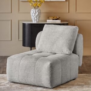 Lillian light grey fabric sofa module