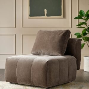 Lillian mocha fabric single sofa module