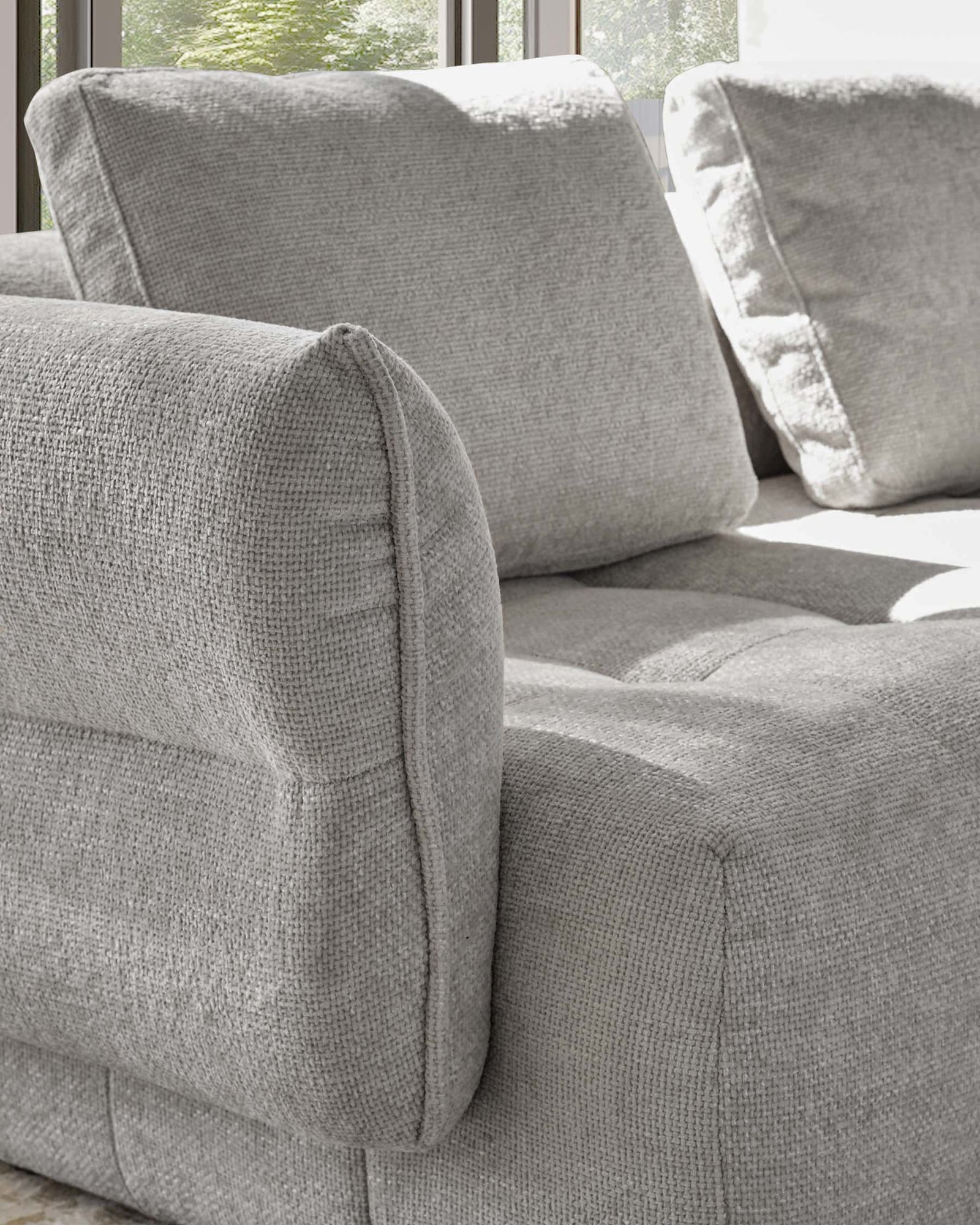 Lillian light grey fabric sofa module - Image 3