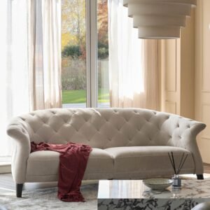 Luxe ivory chenille 2 seater sofa