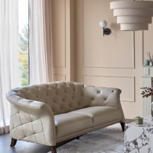 Luxe natural leather 2 seater sofa