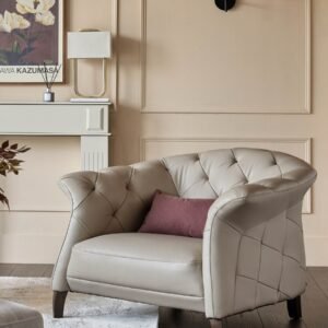 Luxe natural leather armchair