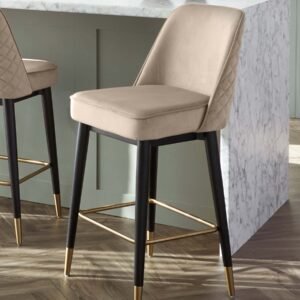 Mae Champagne Velvet Bar stool