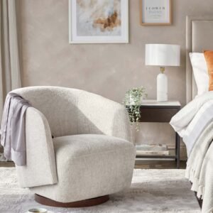 Natalia natural chunky weave swivel accent chair