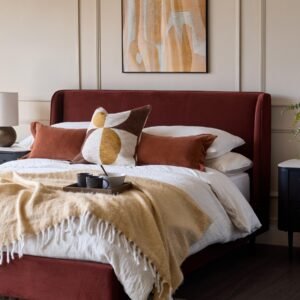 Paolo toffee red velvet double bed