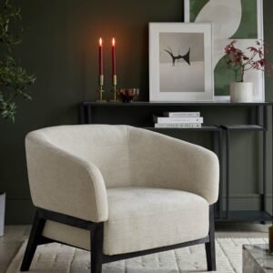 Parker ivory fabric accent chair