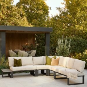 Savannah black garden extra large corner bench