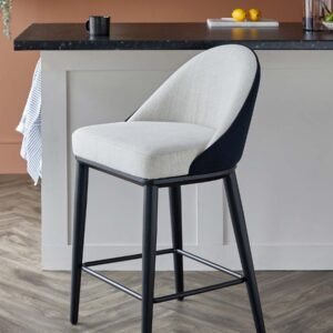 Scarlett black mixed material bar stool