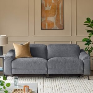 Danetti UK Serene blue grey chenille 3 seater recliner sofa