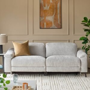 Danetti Serene Grey Fabric 3 Seater Recliner Sofa