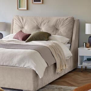 Siesta Champagne Velvet Double Ottoman Storage Bed