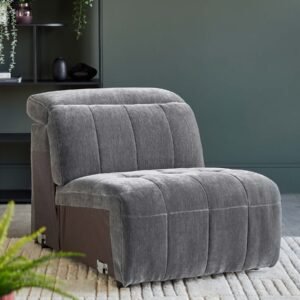 Skye dark grey fabric single sofa module