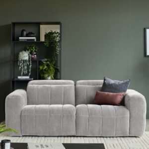 Skye light grey fabric 2 seater recliner sofa