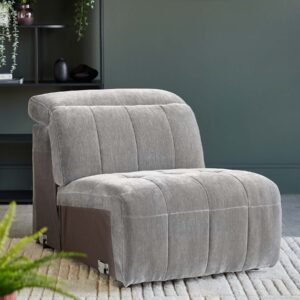 Skye light grey fabric single sofa module