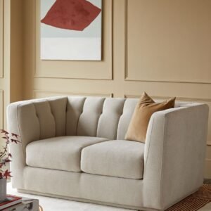 Valentina champagne chenille 2 seater sofa