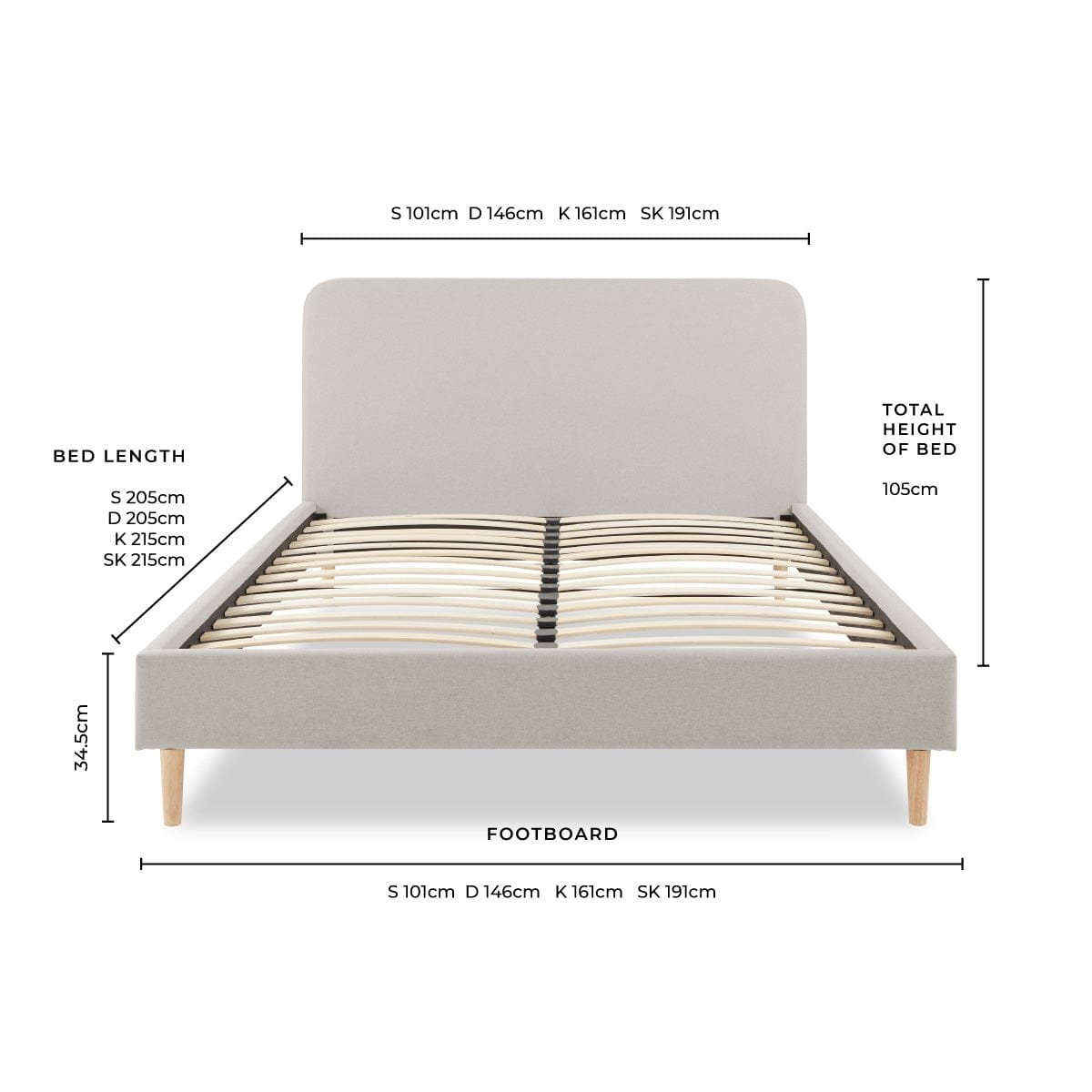 Ascot Bed Frame - Natural - Image 8