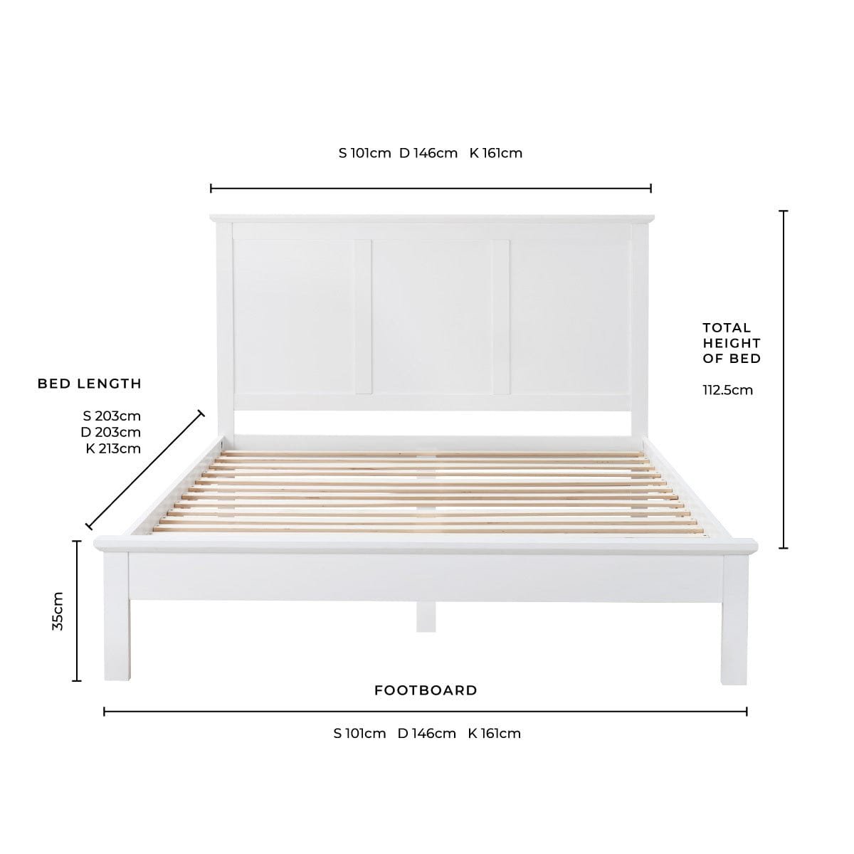 Salcombe Bed Frame - White - Image 13
