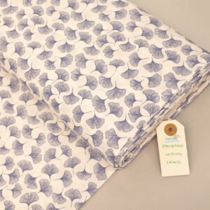 Laura Ashley Dressmaking COTTON LAWN - Falling Ginkgo - WHITE Front