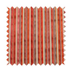 Striped Pattern In Red Orange Grey Colour Velvet Upholstery Fabric JO-717 – Laura Ashley Front