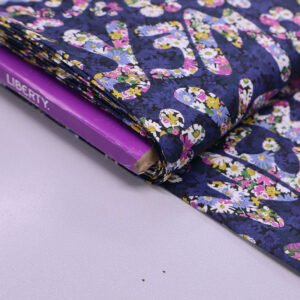 Laura Ashley LA Liberty Fabrics Tana Lawn™ Cotton - Flower Power - Blue and Purple Front