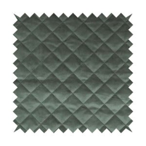 Laura Ashley LA Rothko Quilted Velvet Plain Upholstery Fabric In Grey Colour Front