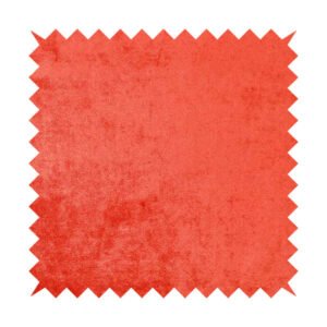 Laura Ashley Savoy Lustrous Plain Velvet Upholstery Fabrics In Tangerine Orange Colour Front