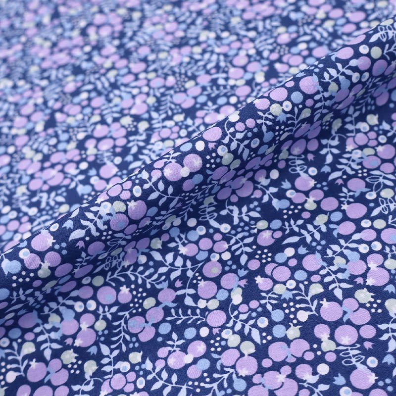 Dressmaking Berries Cotton Lawn - Blue and Lilac - Warwick – Laura Ashley LA Back