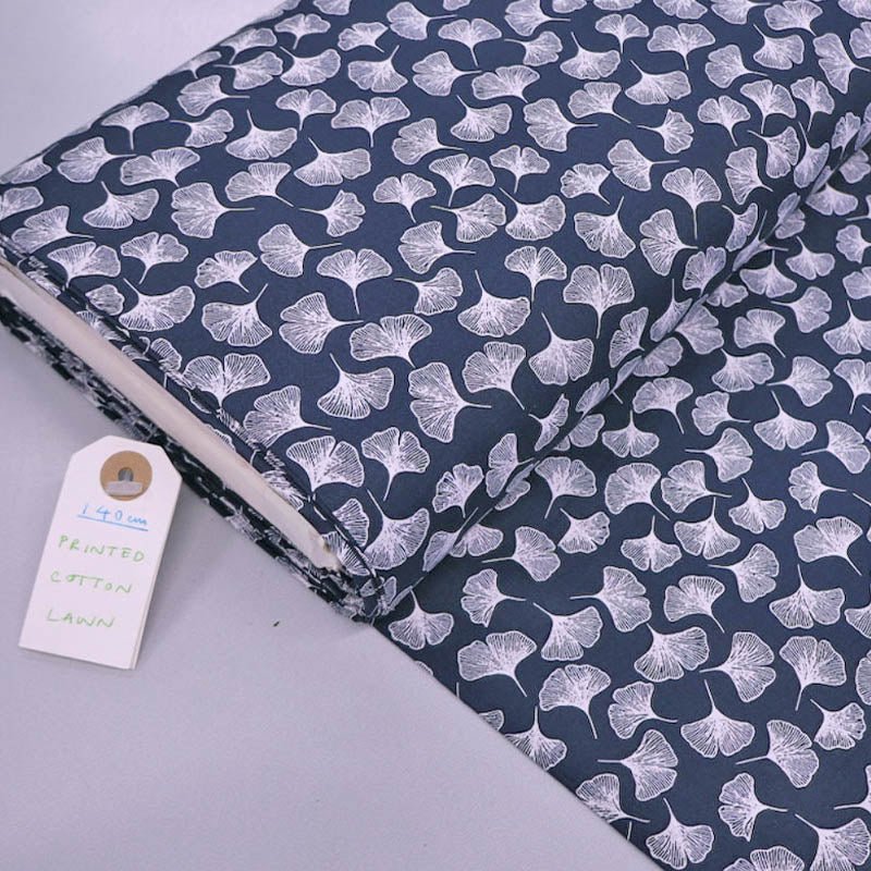 Dressmaking COTTON LAWN - Falling Ginkgo - Navy – Laura Ashley Front