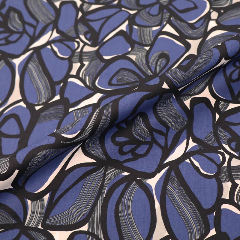Dressmaking Floral Cotton Lawn Laura Ashley LA - Jane - Navy Side