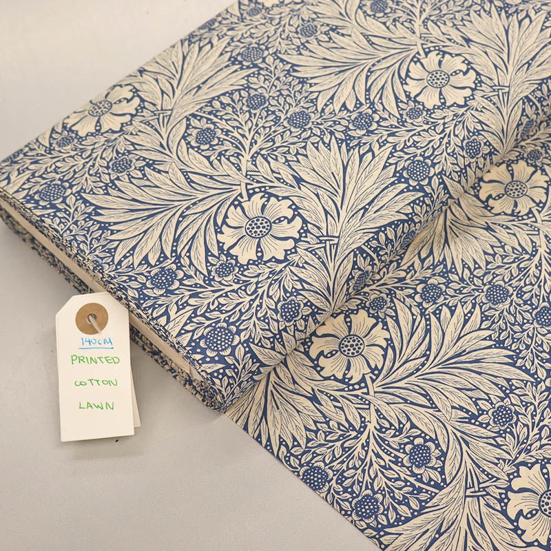 Dressmaking Floral Cotton Lawn Laura Ashley LA - Navy - Felix Front