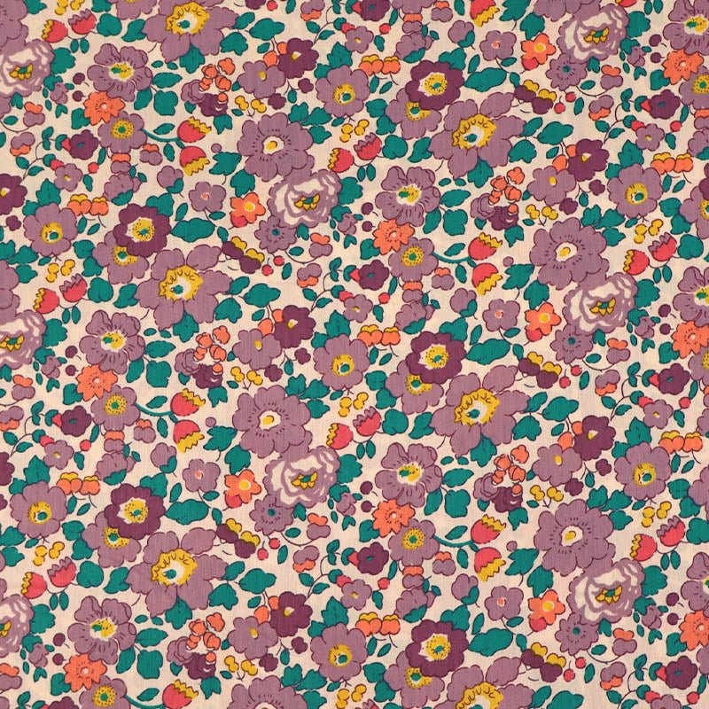Dressmaking Floral Cotton Lawn Laura Ashley LA - Petal - Purple Back