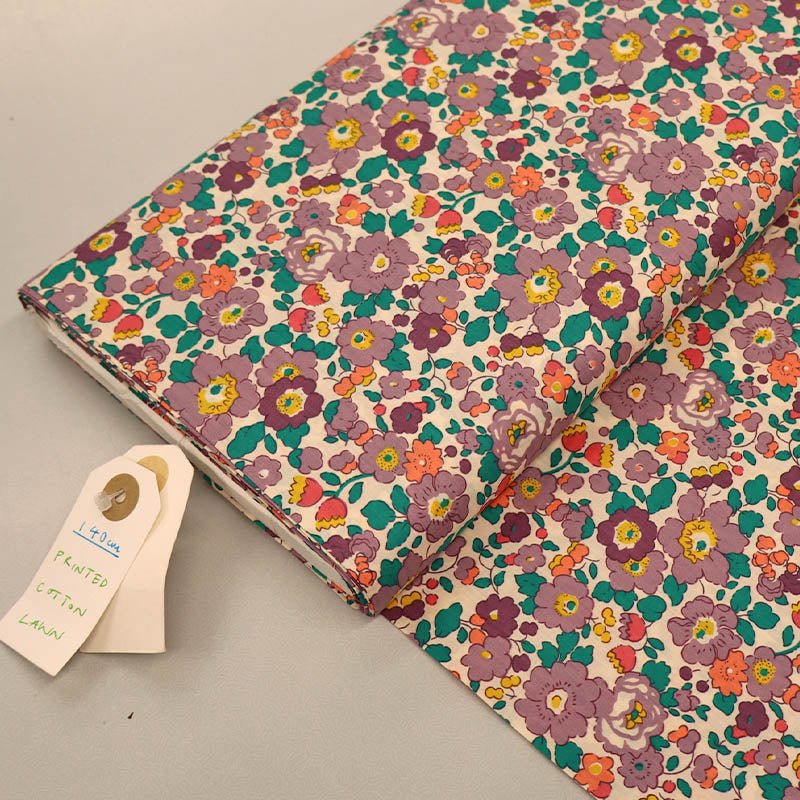 Dressmaking Floral Cotton Lawn Laura Ashley LA - Petal - Purple Front