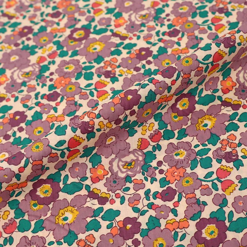 Dressmaking Floral Cotton Lawn Laura Ashley LA - Petal - Purple Side