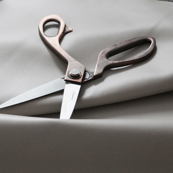 Gorizia Faux Leather Plain Grain Effect In Light Grey Colour Upholstery Fabric CTR-1434 – Laura Ashley LA Back