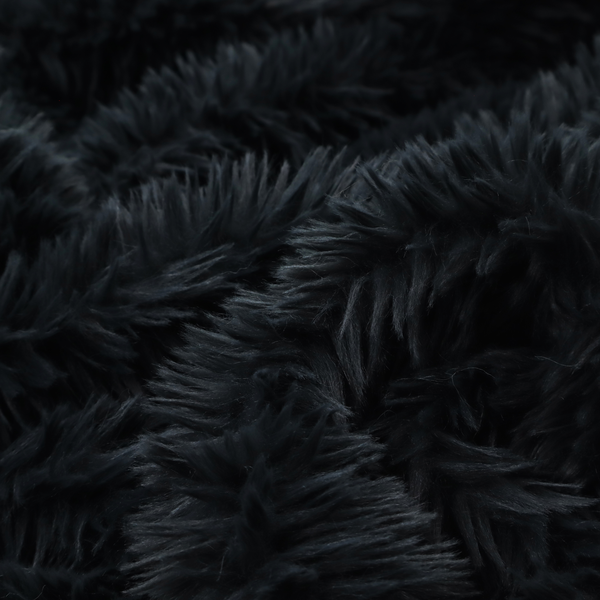 Husky Faux Fur Black Laura Ashley LA Colour Upholstery Fabric CTR-1181 Back