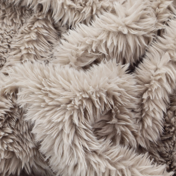 Husky Faux Fur Cool Laura Ashley Beige Colour Upholstery Fabric CTR-1169 Back